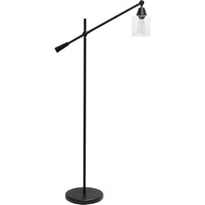 تصاميم أنيقة LF1030-BLK PIVOT ARM Glass Glass Lample مصباح ، أسود in Kuwait