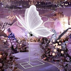 Wedding Electric Butterfly Floor Lamp: Giant Moving LED Butterflies Decoration with Movement & Lights Up - Big Movable Butterfly Props with Flapping Wings - for Birthday Party Baby Shower (39.4 IN)