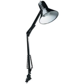 Xtricity Architect 30" Swing Arm Black Metal Desk Lamp,Plug in Clamp Light with Screw in Base, LED Bulb Included, Black Finish Gooseneck Clamp On Lamp