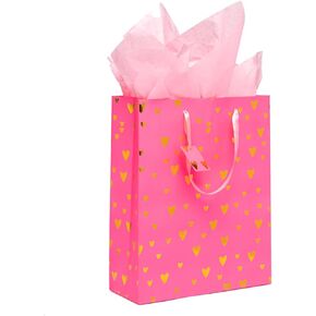 Shaniens 12pcs أكياس هدايا كبيرة مع مقابض ، بطاقات المعايدة الصغيرة وأكياس الهدايا الورقية للأنسجة لعيد الميلاد ، الزفاف ، عيد الأم ، لوازم حفلات الطفل ， عيد الشكر ， دش الزفاف ، التخرج