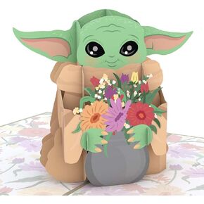 LovePop Star Wars ™ Grogu ™ Mother Day Card-بطاقة عيد الأم-بطاقة تحية منبثقة ثلاثية الأبعاد لها-بطاقة حب عيد الأم من Grogu ، 5 × 7 "
