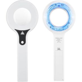 Portable Woods Lamp, Professional Woods Lamp Skin Analyzer, Rechargeable Pet Urine Detector, Built-in 3X Magnifying Mirror for Facial Skin Condition Test, w/Light Shield & Pouch