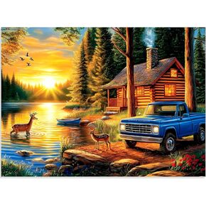 300 Piece Jigsaw Puzzle for Adults, Deer Forest Puzzles 300 Pieces for Adults Fit Together Perfectly, Challenging Puzzle for Friends Family Activity Game Nights- Finished Size 20.5×15