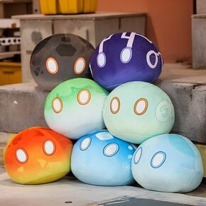 مجموعة Genshin Impact Slime Plush - مجموعة من 7 قطع ، لا تقاوم تمامًا (3.9 بوصة/7pcs)