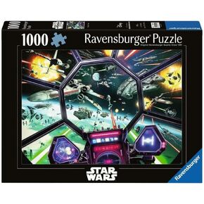 Ravensburger Star Wars: Tie Fighter Cockpit 1000 قطعة بانورامزو للبالغين - 16920 - كل قطعة فريدة من نوعها ، تعني تقنية Softclick القطع مناسبة معًا بشكل مثالي