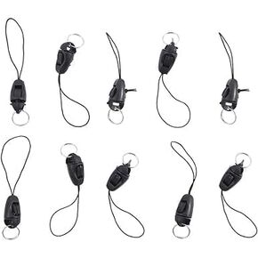 10Pcs Black Detachable Buckle Mobile Phone Accessories Pendant Buckle Small Sling Anti-Lost Lanyard Cords Hanging Head Keychains Hooks, Fasteners, Buckle Keychain, Car Keychain