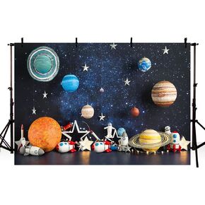 MEHOFOND 7x5ft Outer Space Photography Backdrop Universe Planet Star Galaxy Astronaut Rocket Kids Birthday Party Decoration Boy Portrait Photo Background Props Banner in Kuwait