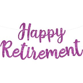 Beishida Blue Glitter Banner Happy Retirement Banner - زخرفة لافتة ما قبل الشوط