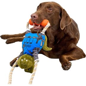 onetigris dog squeak ألعاب ديناصورات لطيفة مع صرير ناعم ، والمرح للجرو الداخلي والجرو كبار ، بنية مضغ لعبة للكلاب الكبيرة (البرتقالي)