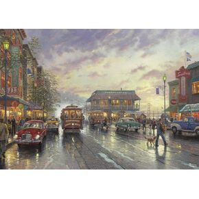 Buffalo Games - Gold - Thomas Kinkade - City by The Bay, Sunset on Fisherman's Wharf - 500 Piece Jigsaw Puzzle for Adults - Challenging Puzzle Perfect for Game Nights