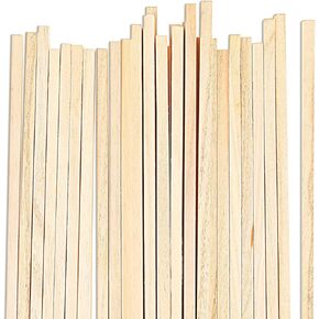30pcs قضيب سويل مربع خشبي ، 1/4 × 1/4 × 12 بوصة شرائط صغيرة فور غير مكتم