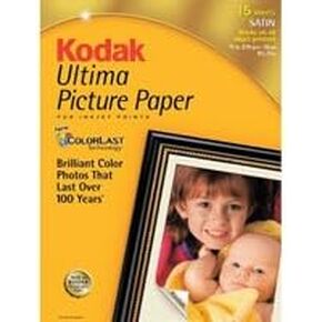 Kodak 8456147 Ultima Picture Paper ، Satin ، 8.5inx11in ، 15 ورقة