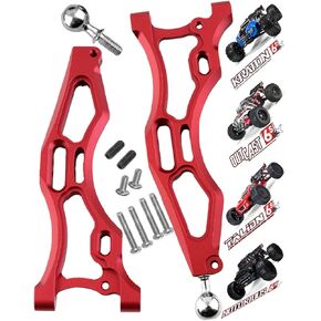 Aluminum Front Lower Suspension A Arms for Arrma 1/8 Kraton 6S BLX, Outcast 6S BLX,Notorious 6S BLX,Talion 6S BLX,ARRCat RC Upgrades Part Hops up Front Lower A Arms,Replce ARA330656,Red