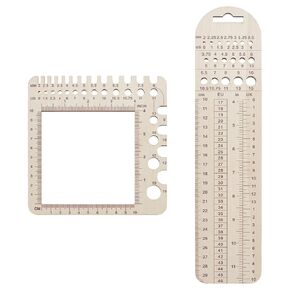 Ahandmaker 2PCS الحكام المقياس الخشب ، 2 أنماط حاكم المقياس المقياس حاكم خياطة خياطة كروشيه هدايا عيد الأم هدايا