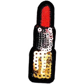 Sequin Red Lipstick Cartoon Stickers Patches Lips Lipstick Iron On Patches Badge Applique Logo Clothes Jacket Jeans Cap Backpacks