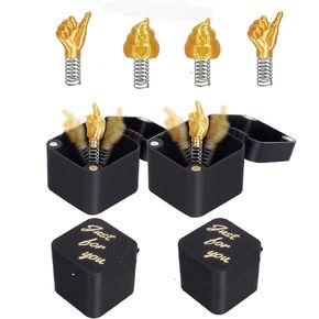 Middle Finger in a Box, 3D Printed Middle Surprise Finger Gift Box, Gag Gift Box, Annoying Gift Box, Pop-up Ring Box, White Elephant Gifts, Novelty Fun Prank Gift Box for Office Desktop Decor 2Pc
