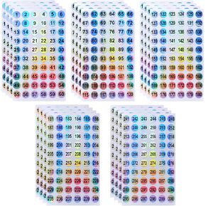 Mini Skater 20 Sheets 1 to 300 Consecutive Laser Number Stickers Round Self Adhesive Reflective Inventory Storage Organizing Labels Sticker 2/5 Inch for Nail Polish Bottle Lipstick
