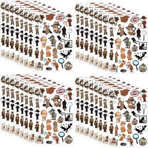 624Ct Detective Party Stickers Party Favors Decorations Top Secret Spy Party Sticker Halloween Murder Mystery Birthday Party Supplies Gifts Prize Goodie Bag Stuffers Detective Sticker(24 Sheets)