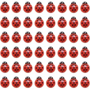 100 Pcs Mini Resin Ladybugs Tiny Ladybug Figurines Glow in The Dark Miniature Statue Mini Landscape Figurines Miniature Animals for Crafts Little Fairy Garden Figurines