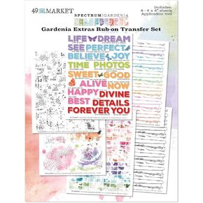 49 و Market Spectrum Gardenia Rub-ons 6 "x8" 6/extras ، multicolor