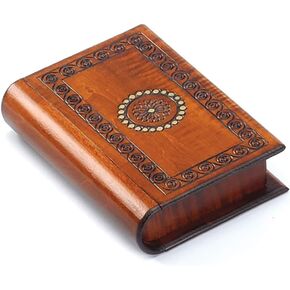 Book Style Wood Puzzle Box Polish Handmade Secret Trick Wooden Box Jewelry Box