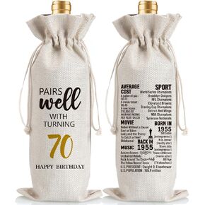 أفكار هدايا عيد ميلاد 60 للنساء الرجال ، 60 عامًا من هدايا حقيبة النبيذ زخرفة الحفلات ، ديكور عيد ميلاد سعيد 60 in Kuwait