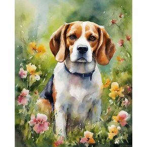 Zuvrdiai الطلاء الجديد بأرقام للبالغين Beagle Dog Animal Diy Digital Paint
