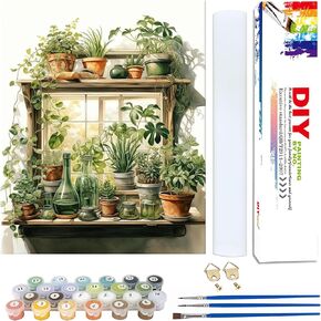 yunruily heatrangea canvas الطلاء بأرقام للبالغين من خلال الأرقام الزهور البالغة ، والرسم بأرقام الأزهار للهدايا وديكور الجدار المنزلي (مع مربع الهدايا) 16x20inch