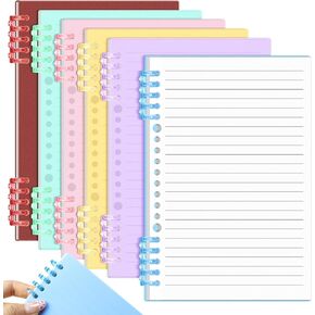أجهزة الكمبيوتر المحمولة الحلزونية الملونة A5 (مجموعة من 6) ، 100 ورقة ، تصميم الكتابة السلس ، أوراق قابلة للفصل مع حامي حلقة للمكتب ، المدرسة ، استخدام الدراسة
