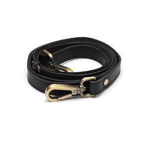 Leather Purse Strap, Handbags, MacBook and Laptop Cases, Genuine Crazy Leather Shoulder Strap, Handmade Adjustable 100% Leather Strap with Swivel Clasps, Medium, Solid Black