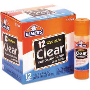 Elmer's Clear Glue Stick (E4064), 12 Count