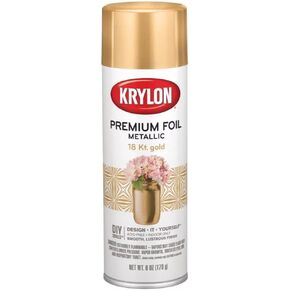 Krylon K01085A Premium Metallic Gloss Spray Paint Resembles Actual Plating, 18 Kt. Gold, 6 oz.