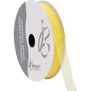 Berwick Offray Str-003-50-Yel 5/8 "شريط شيفون شيفون شيفون عريض ، 50 ياردة ، أصفر