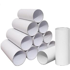 32 PCS أنابيب الورق المقوى من المقاطع الحرفية ، ورائحة الورق كرافت أنابيب من الورق المقوى للحرف اليدوية ، لفائف المناشف الورقية للحرف اليدوية 1.57x 3.9in (أبيض)