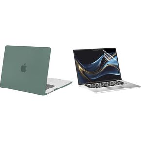 MOSISO 3 Pack Anti Glare Screen Protector&Compatible with MacBook Air 15 inch Case 2023 Release A2941 M2 Chip with Liquid Retina Display&Touch ID, Protective Plastic Hard Shell Case, Emerald Green