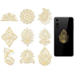 OLYCRAFT 9PCS 1.6x1.6 بوصة معادن ذهبية للمعادن البوكر ملصق المعادن النرد ملصقات لاصقة ذاتية الملصقات البوكر
