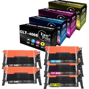 (1 مجموعة + إضافية BK) توافق 406S CLT-406S حبر خرطوشة الحبر CLT406S المستخدمة في Samsung Xpress C460FW C410W ، CLP-365W/367W ، CLX-3305W/3306FN/3307FW ، (مجموع 5 عبوات ، 2xBK + M + M + Y)