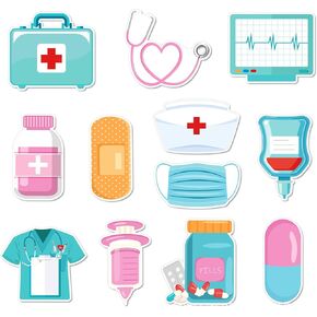 12 Pcs Fun Cute Mini Medical Themed Nurse Gift Sticky Sticky Notes Nursing Gift Student Essentials for Hospital School Graduation Nurse Supplies