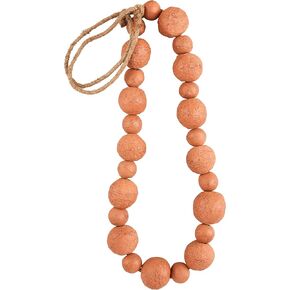 Mud Pie Terracotta Beads, Brown, 13"