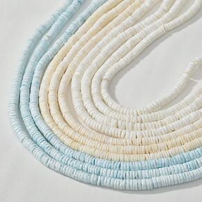 nbeads 504 pcs 3 ألوان حبات قذيفة بيضاء طبيعية ، جولة مستديرة/قرص ، حبات قشرة البحر الفضفاضة ، قذائف puka للخرز لـ DIY Craft Neckalec Making Jewerly