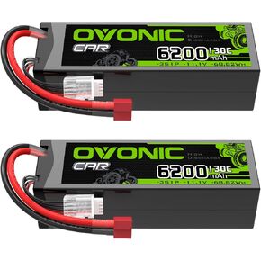OVONIC 3S LiPo Battery 6200mAh 11.1V 130C RC Battery with Dean-Style T Connector