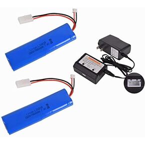 CBB 7.4V 5600MAH LI-ION بطارية LI-ION سعة كبيرة لـ Heng Long 3818 3889 3809 RC Tank L6.2p Plug 2 Pack مع شاحن توازن 7.4 فولت