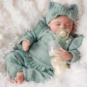 BABESIDE Lifelike Reborn Baby Dolls - 17 Inch Newborn Real Life Baby Dolls Realistic Soft Vinyl and Cloth Body Girl Baby Doll with Clothes and Toy Gift for Kids Age 3+