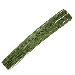 18 Gauge Green 50 PCS ترتيبات زهرة سلك جذع الأزهار وحرف DIY ، سلك الأزهار لقيام بائع الزهور بترتيب 15 بوصة