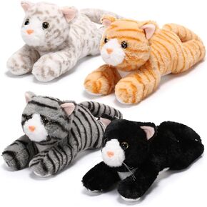 libima 4 pcs 14 inch cat محشو الحيوانات بشكل كبير لطيف رقيق هريرة القطيفة لينة محشو دمى tabby cat للفتيان عيد ميلاد الطفل دش الحزب لصالح الهدايا الخيرية الخيرية
