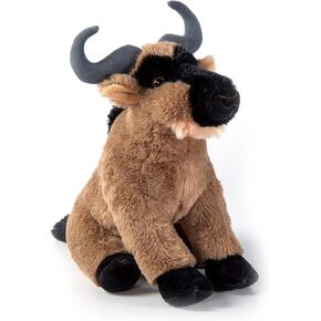 The Petting Zoo Wildebeest Plushive Plushie ، هدايا للأطفال ، الحيوانات البرية Onez African ، لعبة Zoologee Wildebeest Plush 12 بوصة