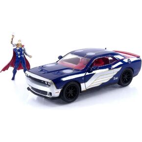 Jada Toys Marvel 2015 Dodge Challenger SRT Hellcat Die-Cast Car w/ 2.75 "Thor Figure ، ألعاب للأطفال والبالغين