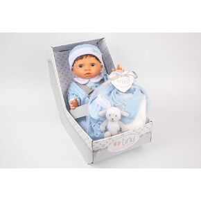 دمية طفل مع مجموعة Layette (شعر بني) (KK5354)