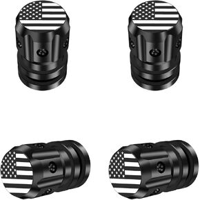 Tire Valve Caps, Bling Valve Stem Caps with Sparkly Rhinestones, Tire Caps 4 Pack for Cars SUVs Trucks Motorcycles Bikes, Anti-Fading Coating, Corrosion Resistant, Air Leakproof - Black
