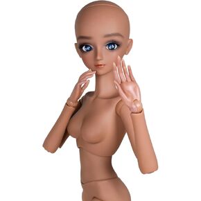 Proudoll 1/3 BJD Doll Tan Skin Customized Black Doll Body 60cm 24Inch Hand Painted Movable Ball Jointed SD Dolls PVC DIY (Ada)
